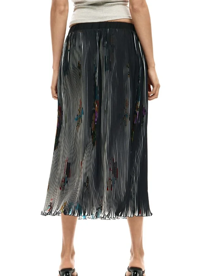 DESIGUAL Black Midi Skirt Collage for Women | Best Price UAE